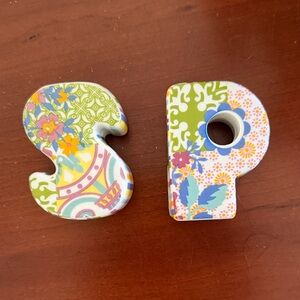 Anthropologie Ceramic salt and pepper shakers